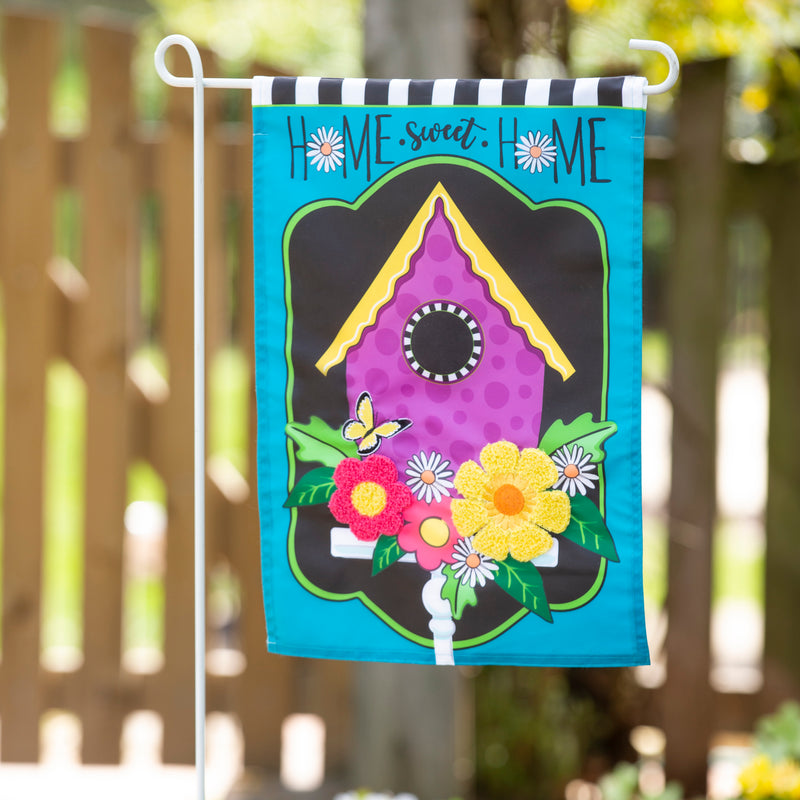 Daisy Birdhouse Garden Applique Flag,169447