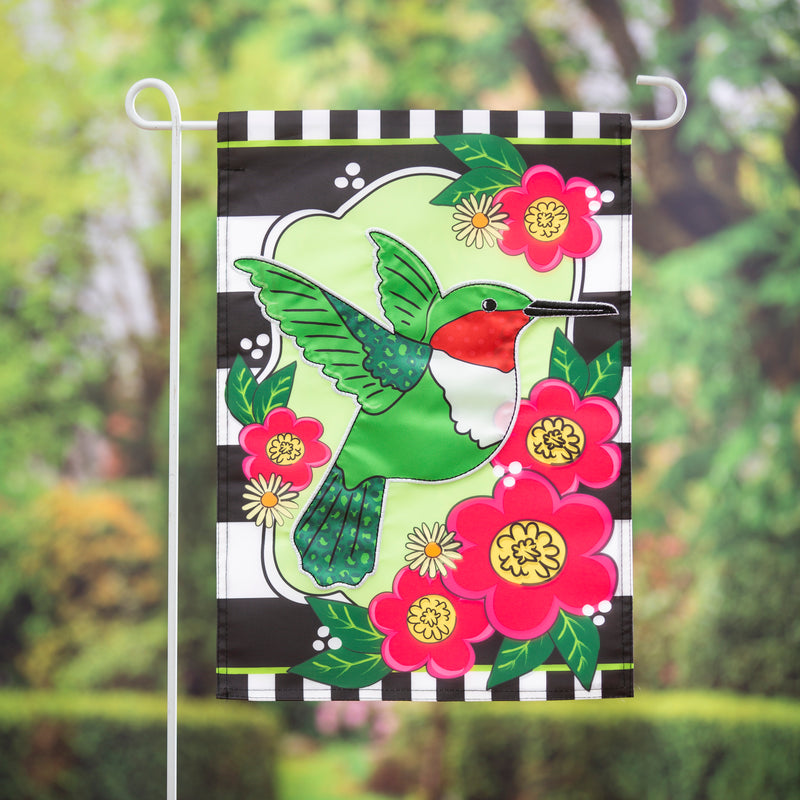 Spring Hummingbird Garden Applique Flag,169452