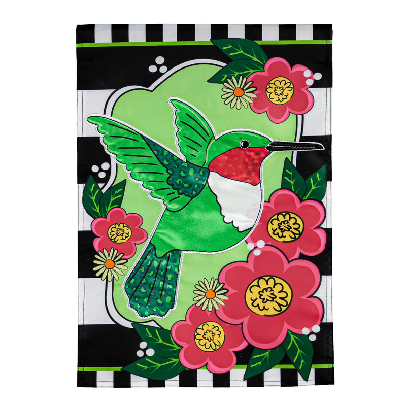 Spring Hummingbird Garden Applique Flag,169452