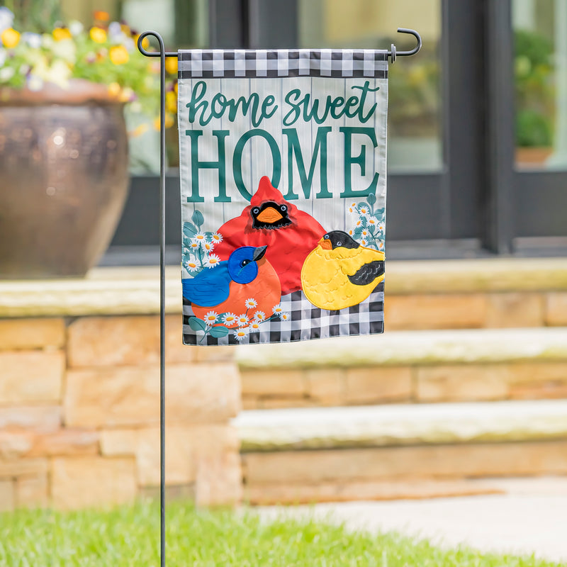 Portly Birds Garden Applique Flag,169477