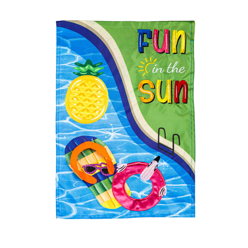 Fun in the Sun Pool Day Garden Applique Flag,169510