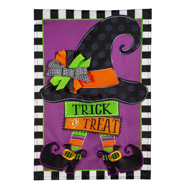 Trick Or Treat Witch Garden Applique Flag,169522