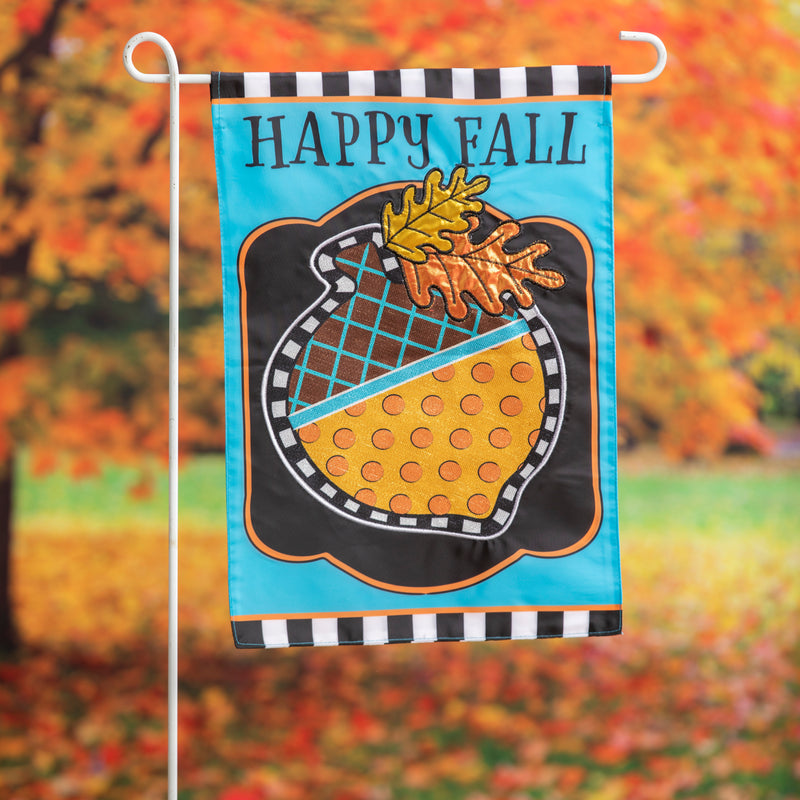 Happy Fall Acorn Garden Applique Flag,169529