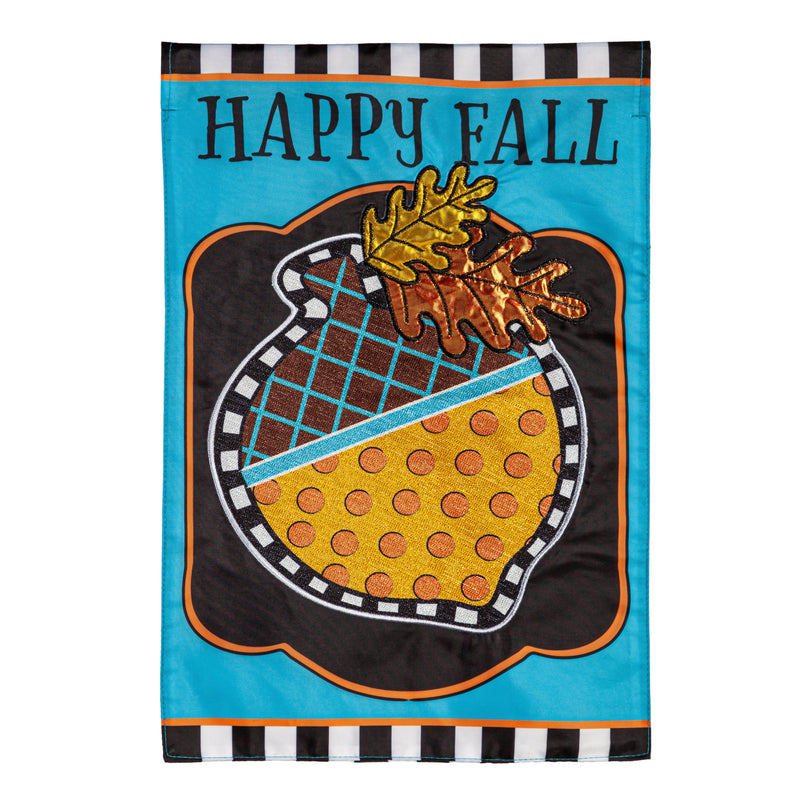 Happy Fall Acorn Garden Applique Flag,169529