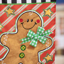 Patterned Gingerbread Man Applique Garden Flag,169573