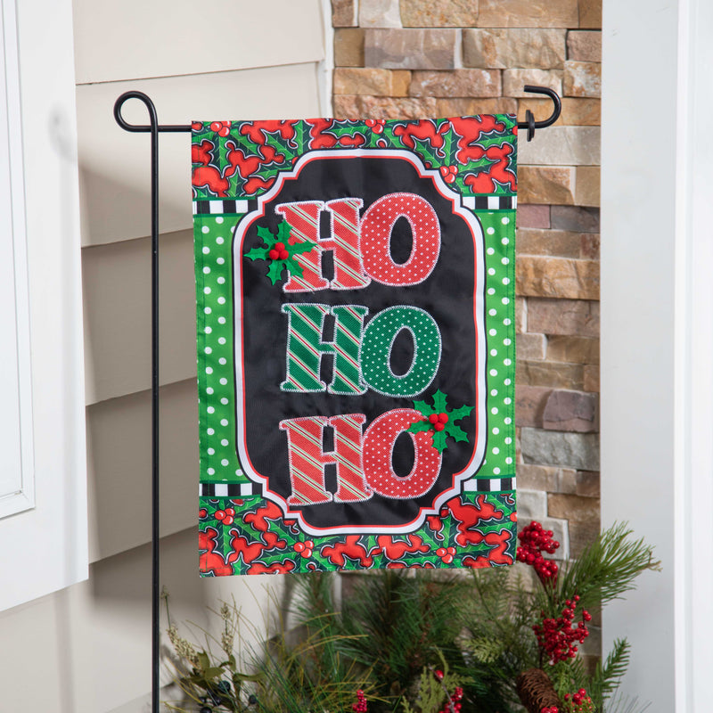 Ho Ho Ho Applique Garden Flag,169575