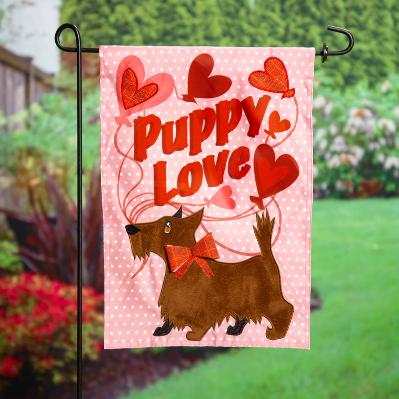 Puppy Love Applique Garden Flag,169597