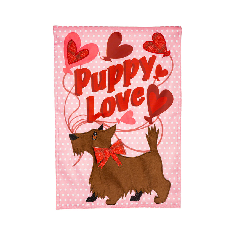 Puppy Love Applique Garden Flag,169597