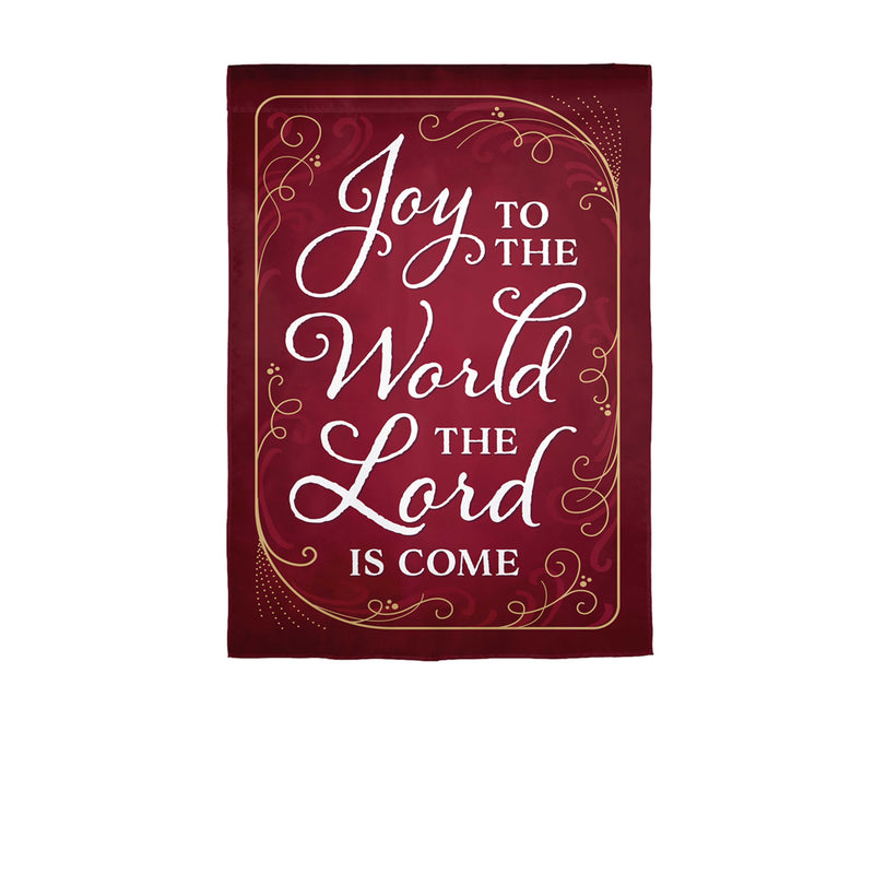 Joy to the World The Lord is Come Applique Garden Flag,169619