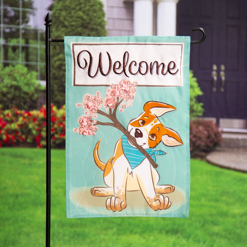 Welcome Pup Applique Garden Flag,169654