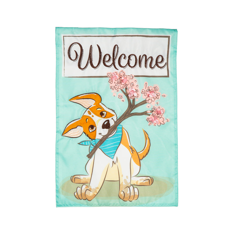 Welcome Pup Applique Garden Flag,169654