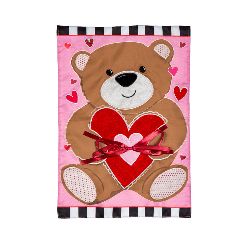 Valentine's Bear Applique Garden Flag,169655