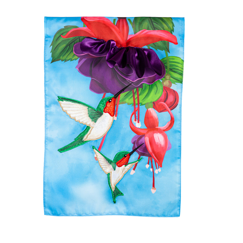 Hummingbirds Applique Garden Flag,169682