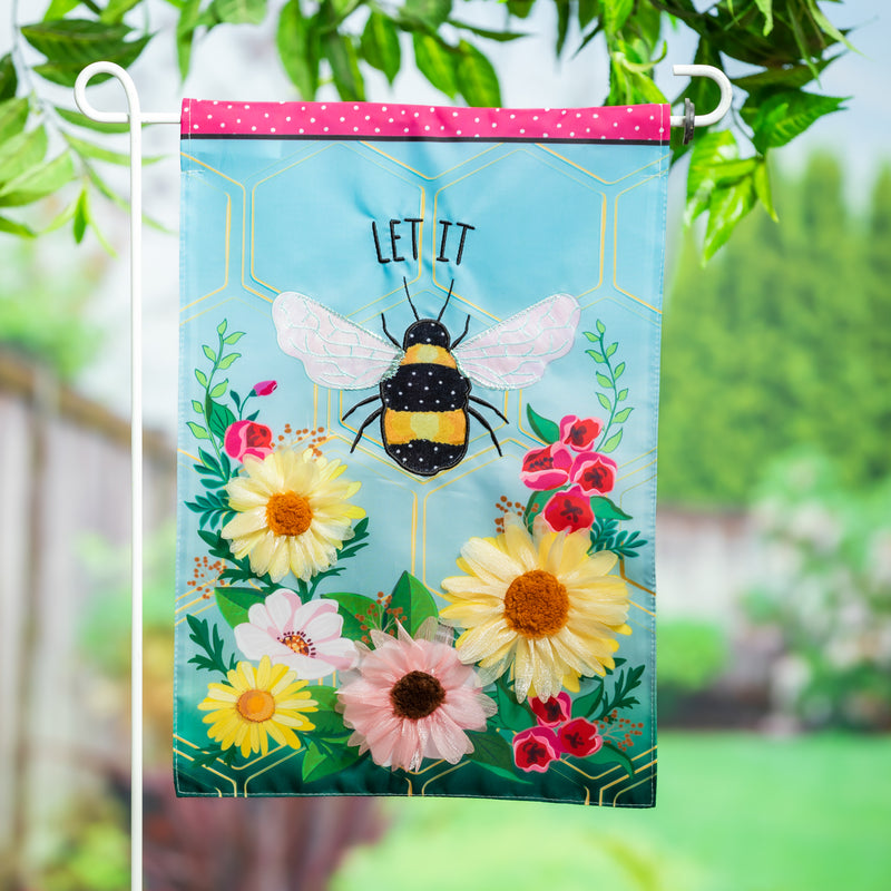 Let It Bee Applique Garden Flag,169746