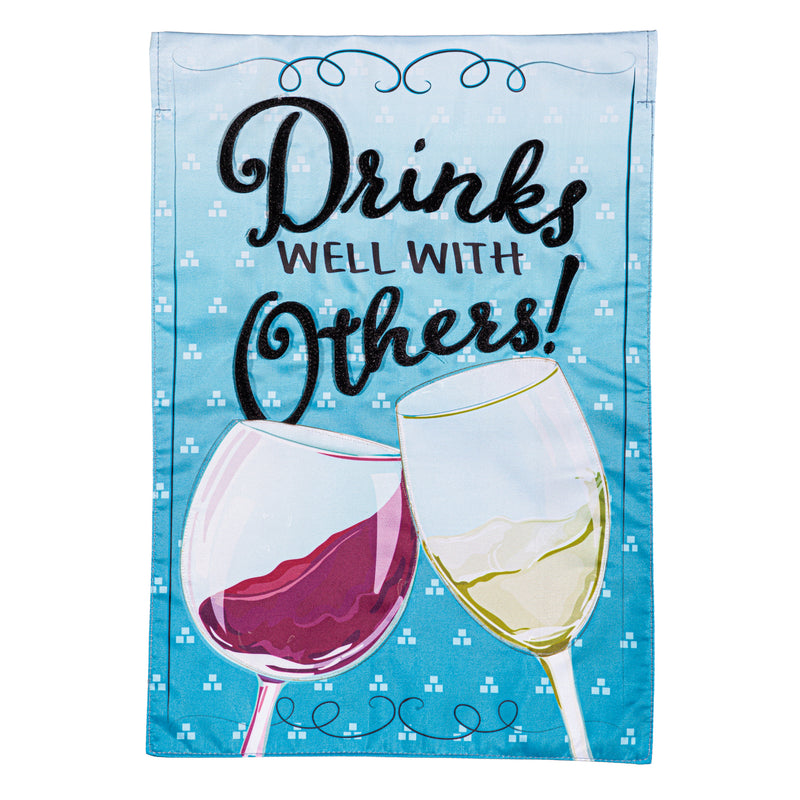 Drinks Well With Others Applique Garden Flag,169748