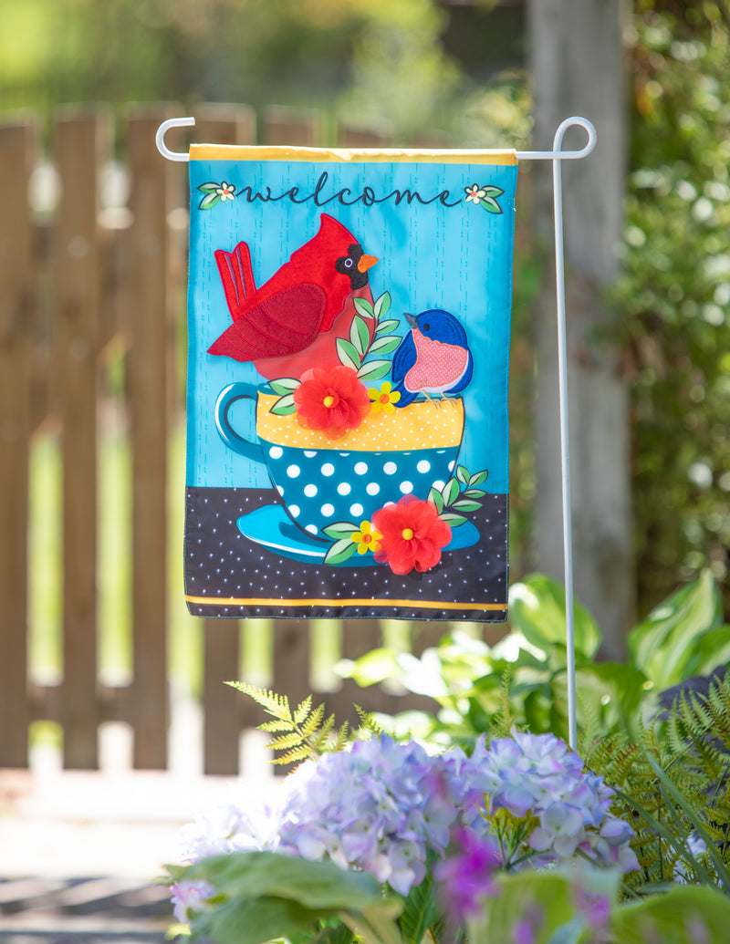 Songbirds Welcome Applique Garden Flag,169780