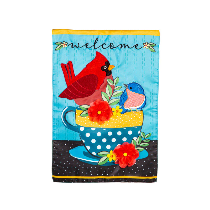 Songbirds Welcome Applique Garden Flag,169780