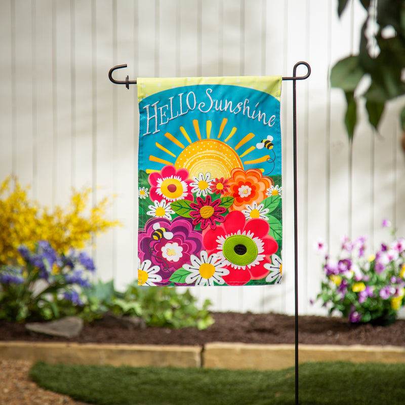 Hello Sunshine Applique Garden Flag,169795