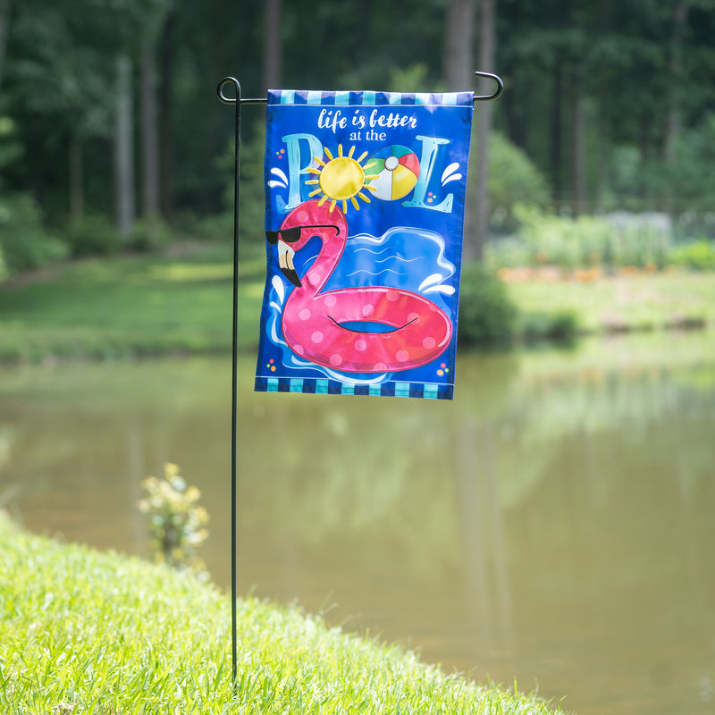 Evergreen Flag,Life is Better at the Pool Applique Garden Flag,0.2x12.5x18 Inches