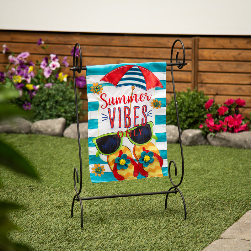 Evergreen Flag,Summer Vibes Only Applique Garden Flag,0.2x12.5x18 Inches