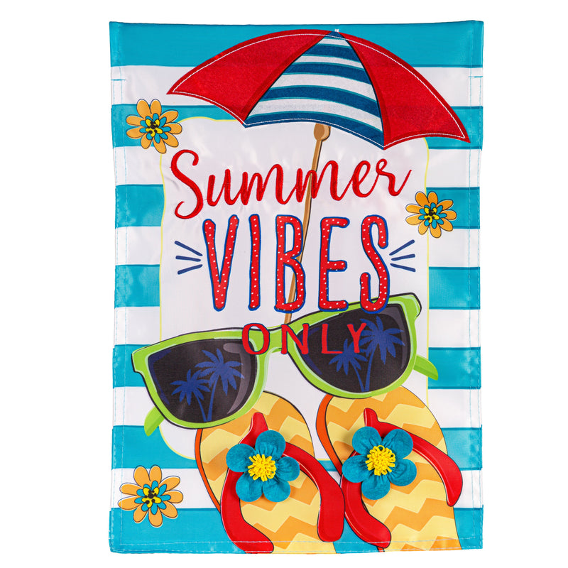 Evergreen Flag,Summer Vibes Only Applique Garden Flag,0.2x12.5x18 Inches
