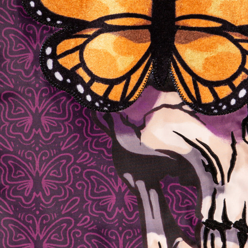 Butterfly Skull Applique Garden Flag,169868