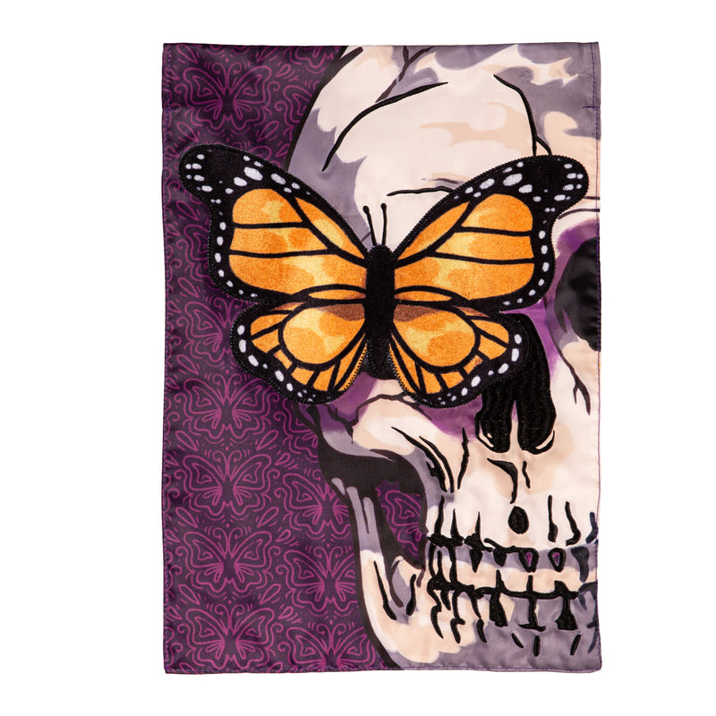 Butterfly Skull Applique Garden Flag,169868