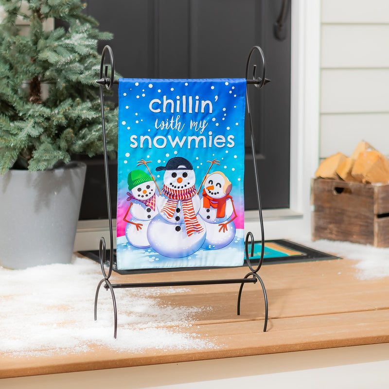 Chillin with My Snowmies Applique Garden Flag,169899