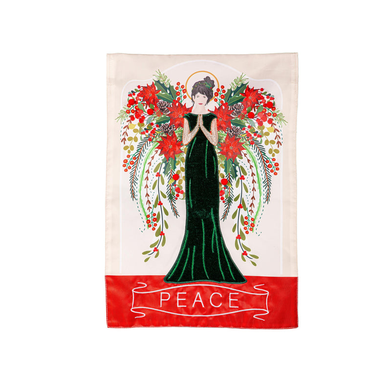 Floral Angel Applique Garden Flag,169919