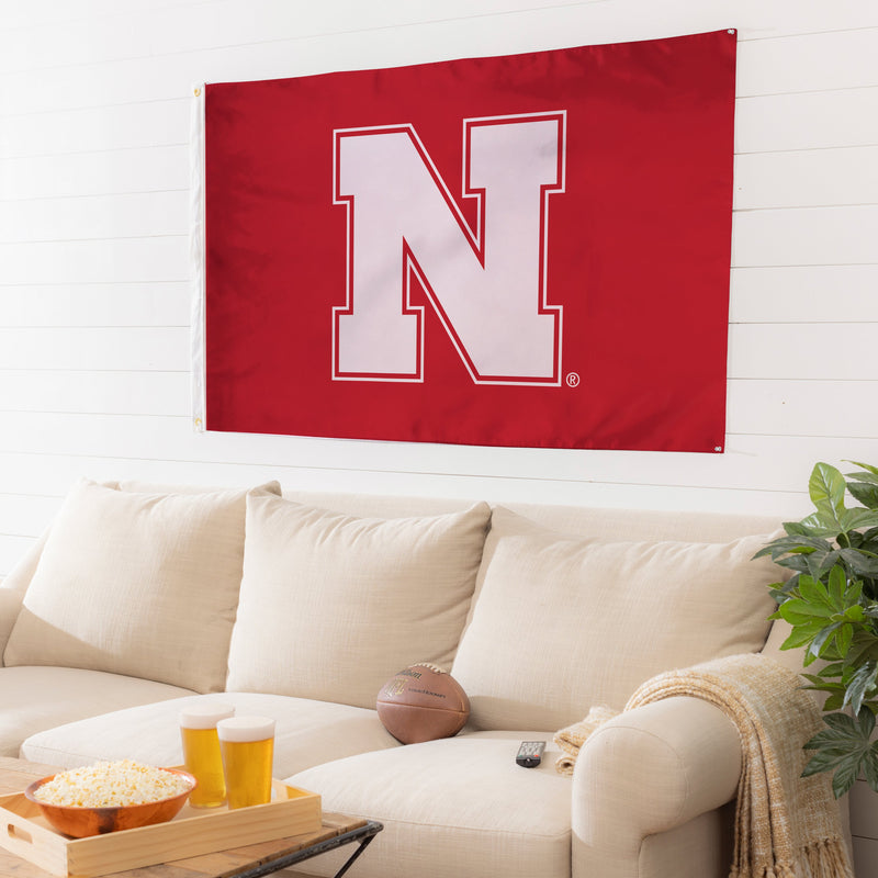 3'x5' Single Sided Flag w/ 2 Grommets, University of Nebraska,17949