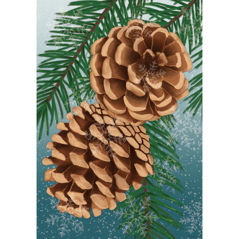 Winter Pine Cone Estate Suede Flag,17s12517