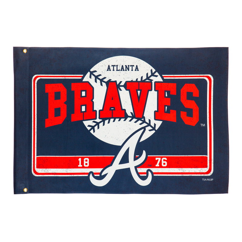 Atlanta Braves, Linen Estate Flag,17l4201