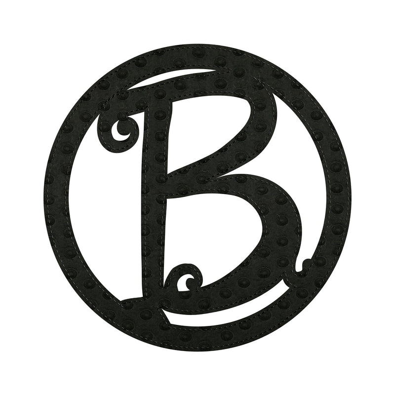 10" Pin-On Black Embossed Felt Monogram Letter B,20072pb