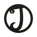 10" Pin-On Black Embossed Felt Monogram Letter J,20072pj