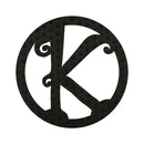 10" Pin-On Black Embossed Felt Monogram Letter K,20072pk
