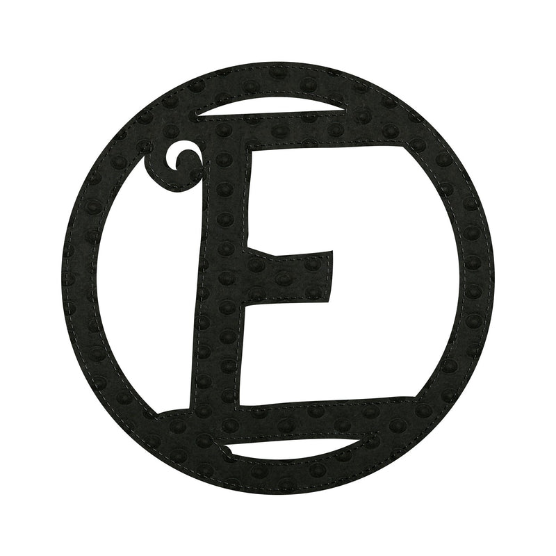 10" Pin-On Black Embossed Felt Monogram Letter E,20072pe