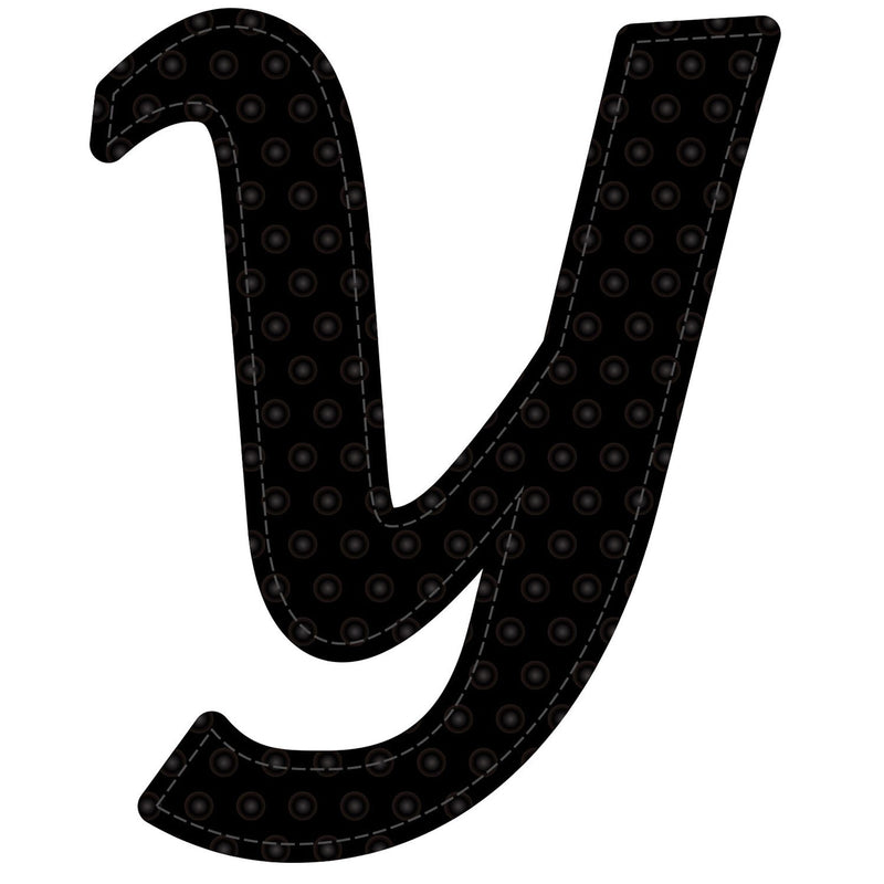 5" Pin-On Black Embossed Felt Monogram Letter Y, Set of 2,20091y