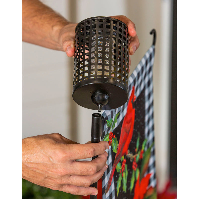 Lattice Laser Cut Solar Interchangeable Finial, Black,20185