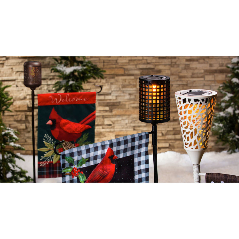 Lattice Laser Cut Solar Interchangeable Finial, Black,20185