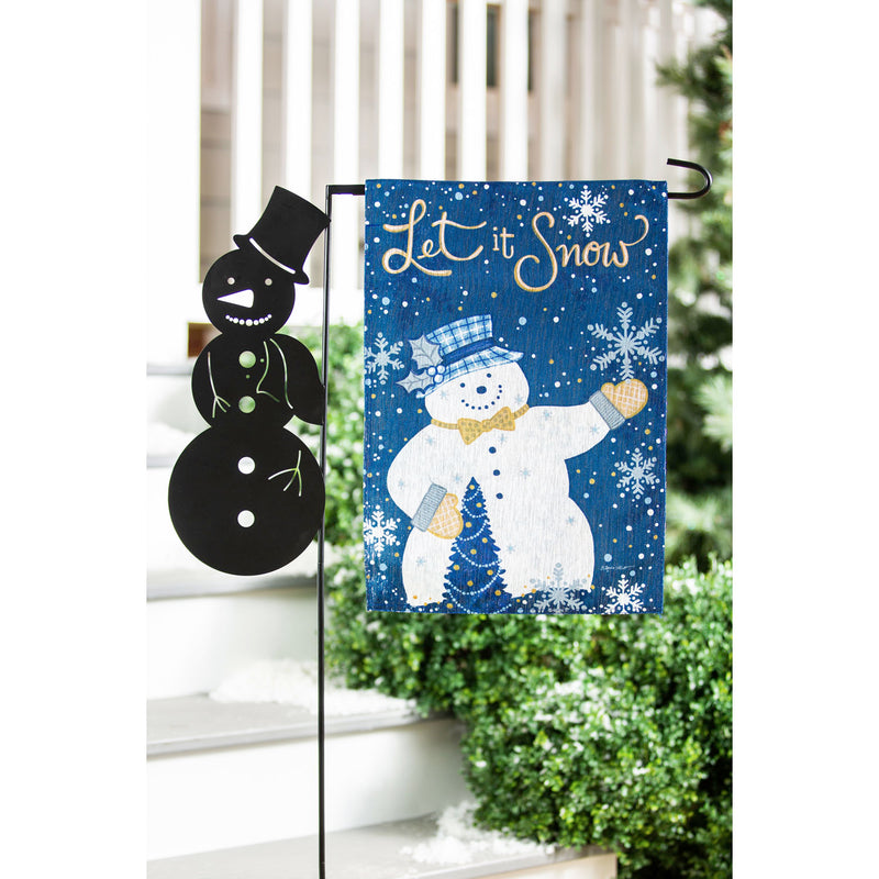 Snowman Laser Cut Garden Flag Stand,20188