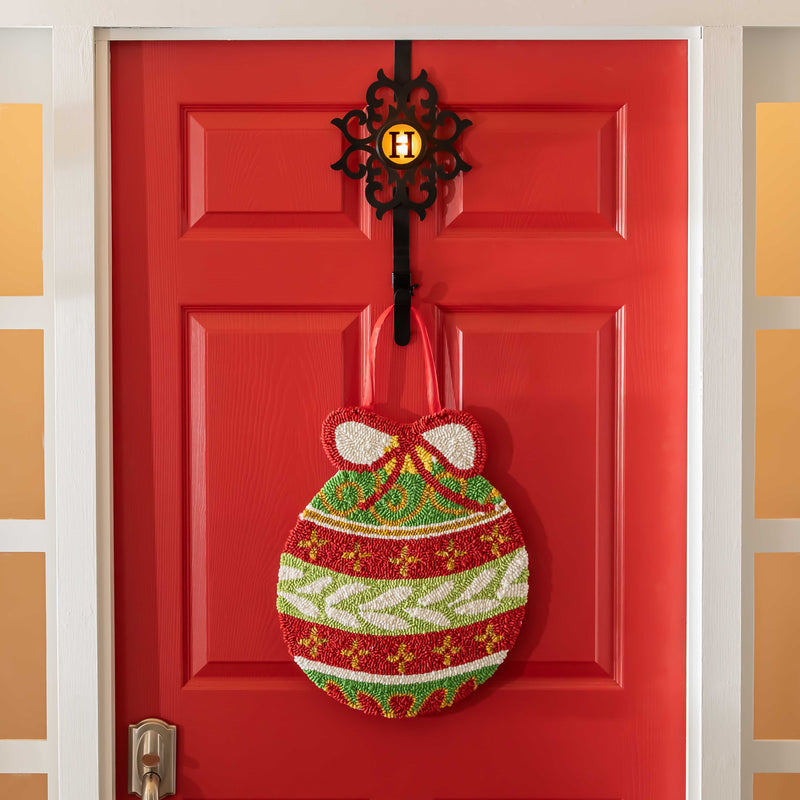 Evergreen Door Decor,Monogram Lit Over the Door Hanger,0.25x8.75x14.5 Inches