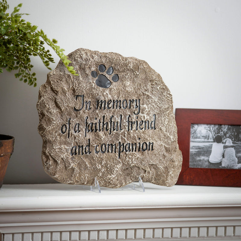 Evergreen Garden Stone,Stepping Stone, in Memory of a Faithful Friend and Companion,12x2x12.5 Inches