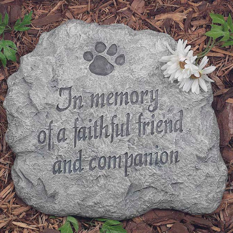 Evergreen Garden Stone,Stepping Stone, in Memory of a Faithful Friend and Companion,12x2x12.5 Inches
