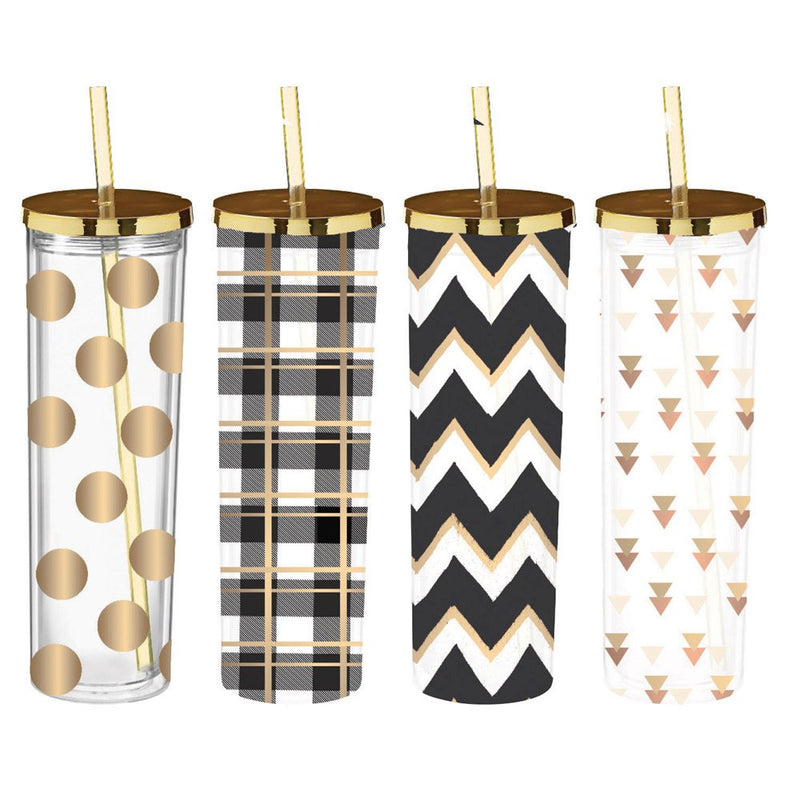 Skinny Tumbler w/ Freezable Ice Cubes, 16oz., 4 ASST,2asc200