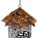Bird Feeder with Metal Maple Leaf Roof,2bf7152