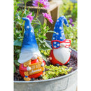 10"H Ceramic Americana Gnome Garden Statuary, Set of 2,2cg400