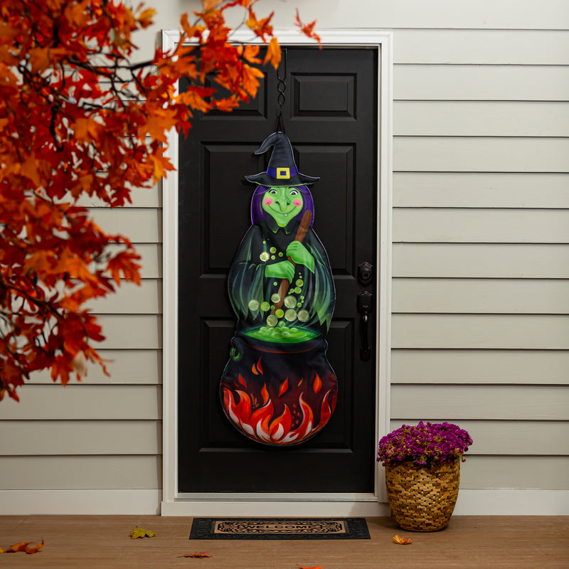 Halloween Witch with Iridescent Accents Door Banner,2db2600