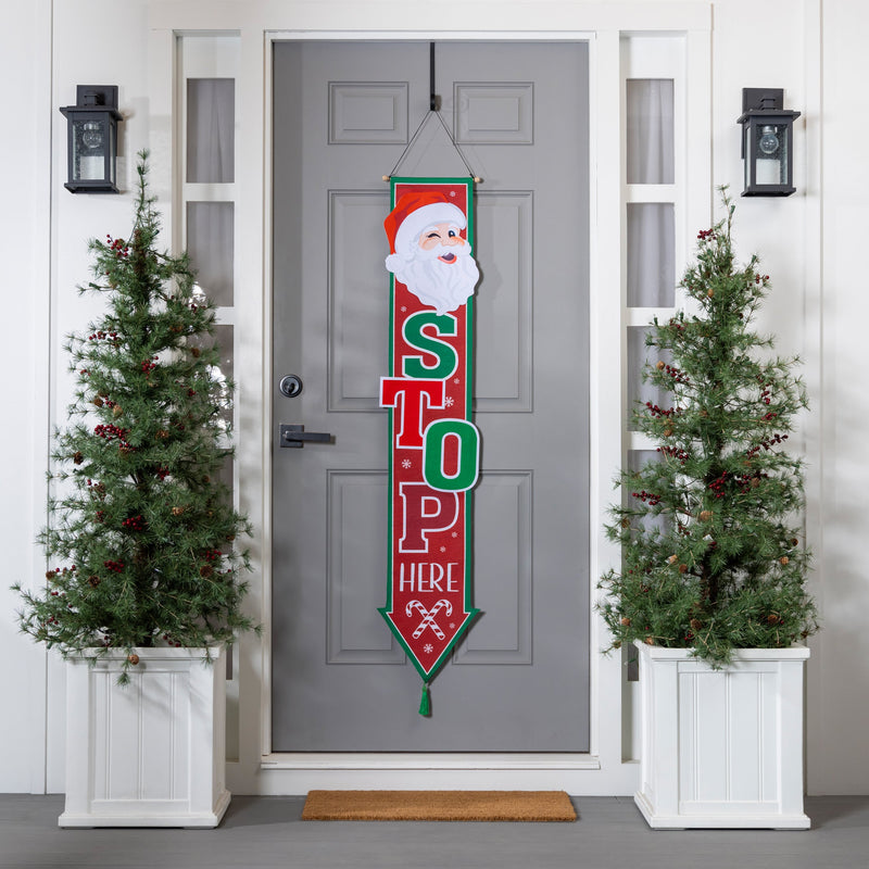 Santa, Please Stop Here Door Banner,2db2621