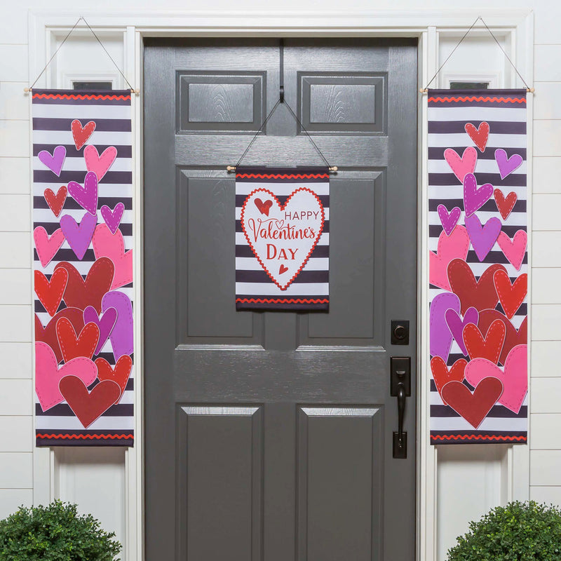 Valentine's Hearts and Stripes Door Banner Kit,2dbk1813