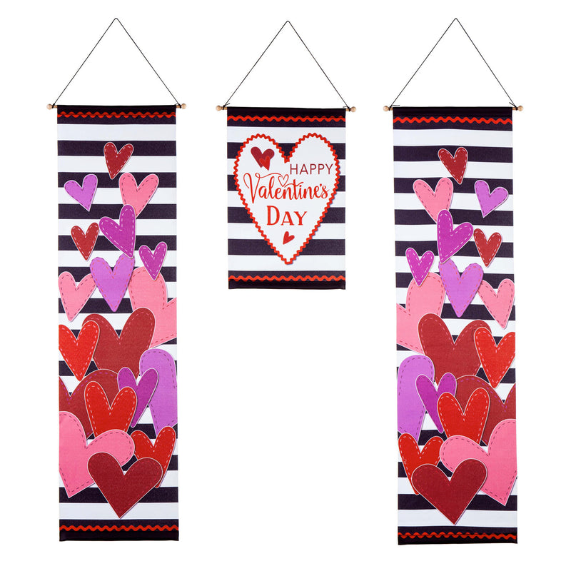 Valentine's Hearts and Stripes Door Banner Kit,2dbk1813